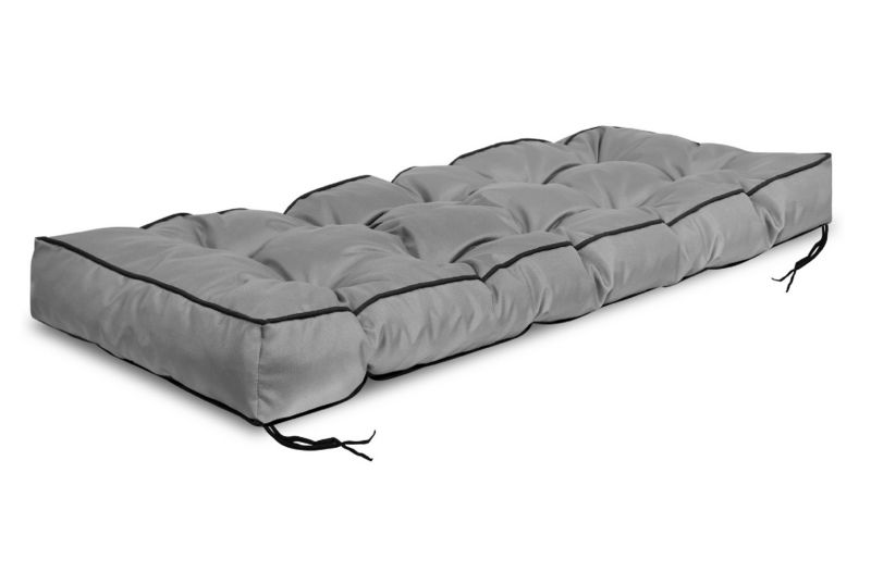 Poduszka ogrodowa Aio Factory wodoodporna z wysokim bokiem na ławkę palety szara 120x40 cm 1szt