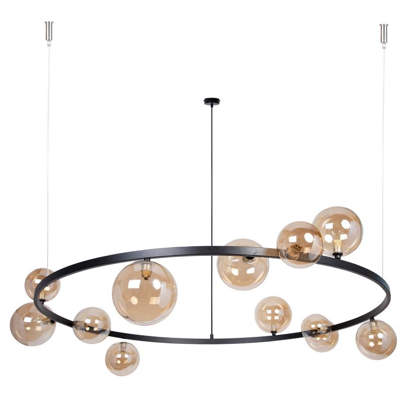 Żyrandol Sigma Lighting Bolero czarno-bursztynowy szklane kule 12 x G9 x 10W IP20 wym: 150 x 126 x 126 cm - 1 szt.