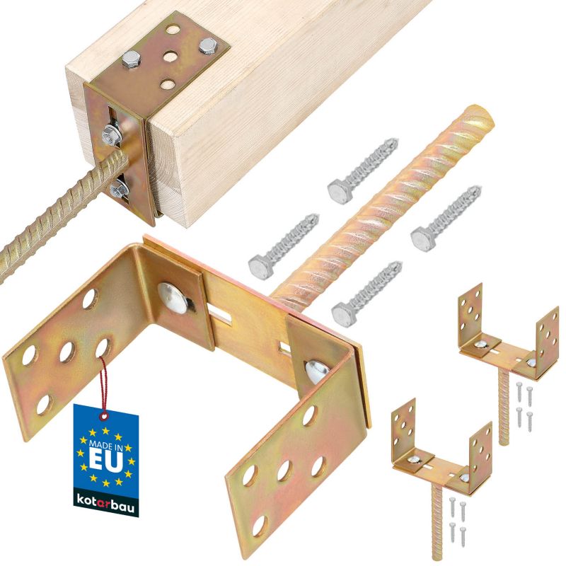 Podstawa słupa KOTARBAU regulowana 0-160 mm z prętem 200 mm 2 szt.
