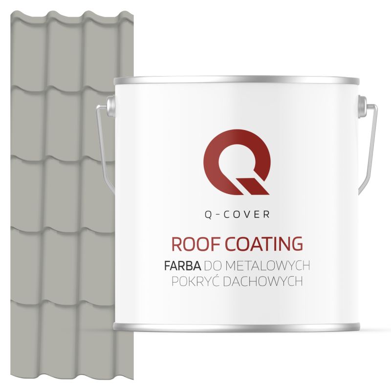 Farba do Metalowych Pokryć Dachowych Q-Cover Szary agatowy RAL7038 Wysoki Połysk 5L