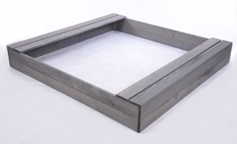 Piaskownica drewniana MODO24 z ławeczkami z plandeką 140 x 137 cm impregnacja szara 1 szt.