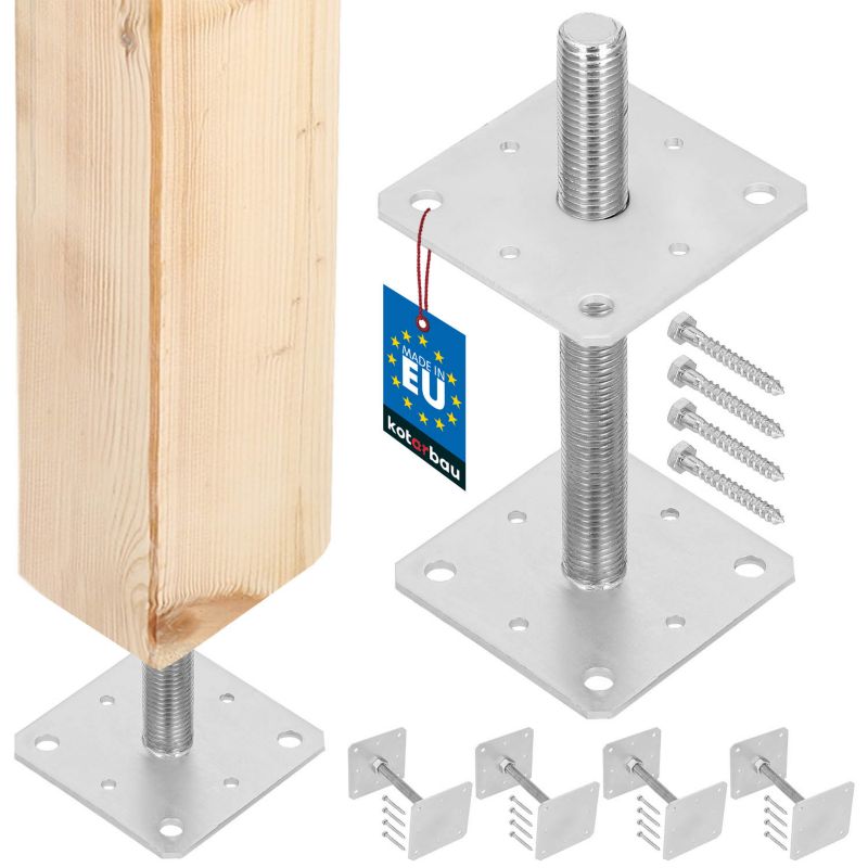 Podstawa słupa KOTARBAU regulowana pręt gwint 160x250 mm 4 szt.