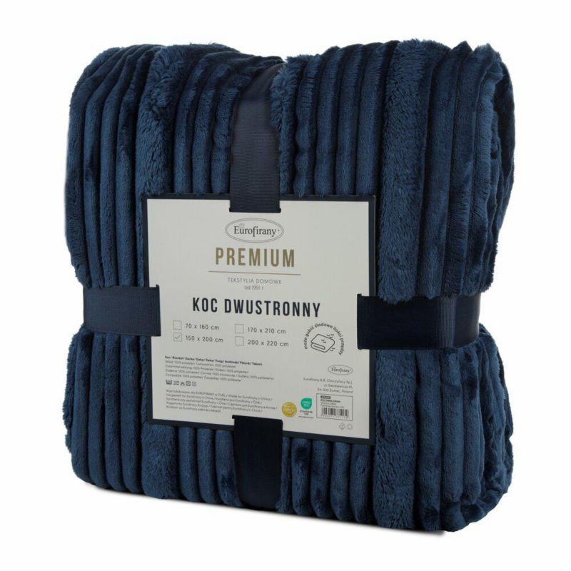 Koc NINA Eurofirany z efektem 3D 200x220 cm granat miękki gruby 1 szt.