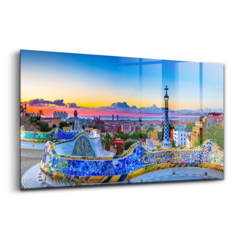 Szklany Obraz Ścienny Wallfluent 140x70 cm Panorama miasta Hiszpania 1 szt.