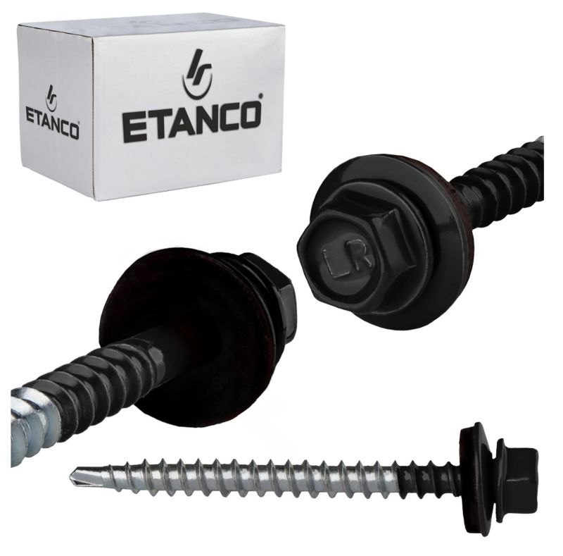 Wkręty farmerskie Etanco GTF2 4,8x60 mm RAL 9005 100szt