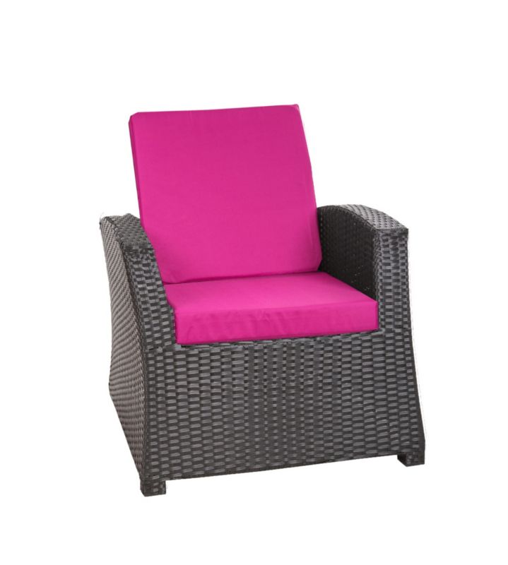 Poduszka na fotel ogrodowy Technorattan, Setgarden,56x52x7cm Różowa dwustronne Poduszki na krzesło ogrodowe, 2szt