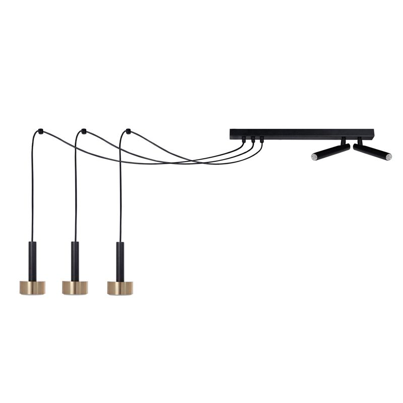 Lampa wisząca Sigma Lighting Stamp 6317 czarno-złota nowoczesna 5xGX53+G9 x 1 szt.