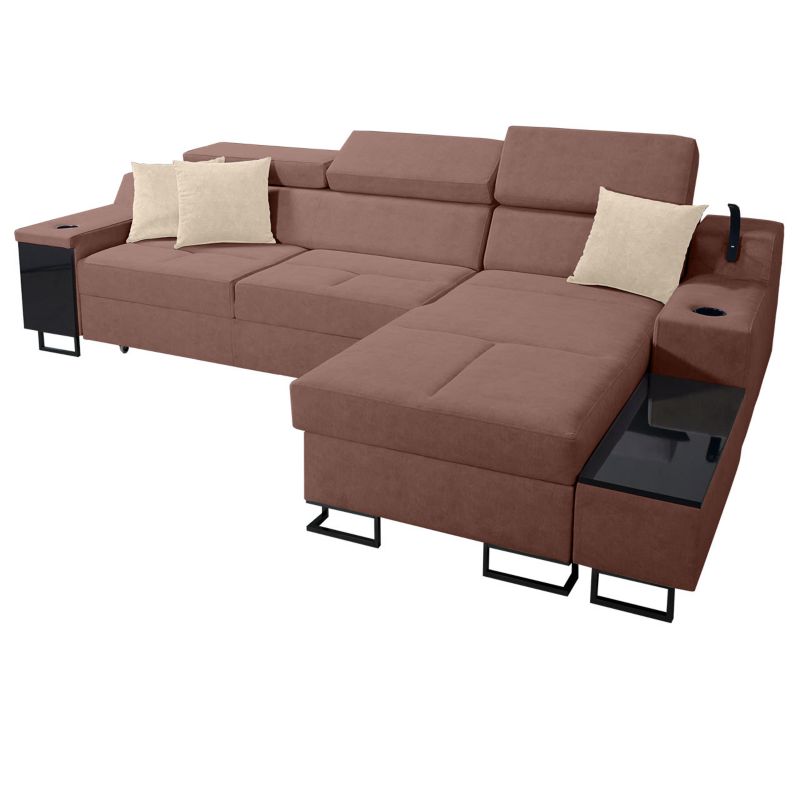 Narożnik z barkiem MIRJAN 24 Alicante I Maxi prawy róż indyjski + ecru 1 szt.