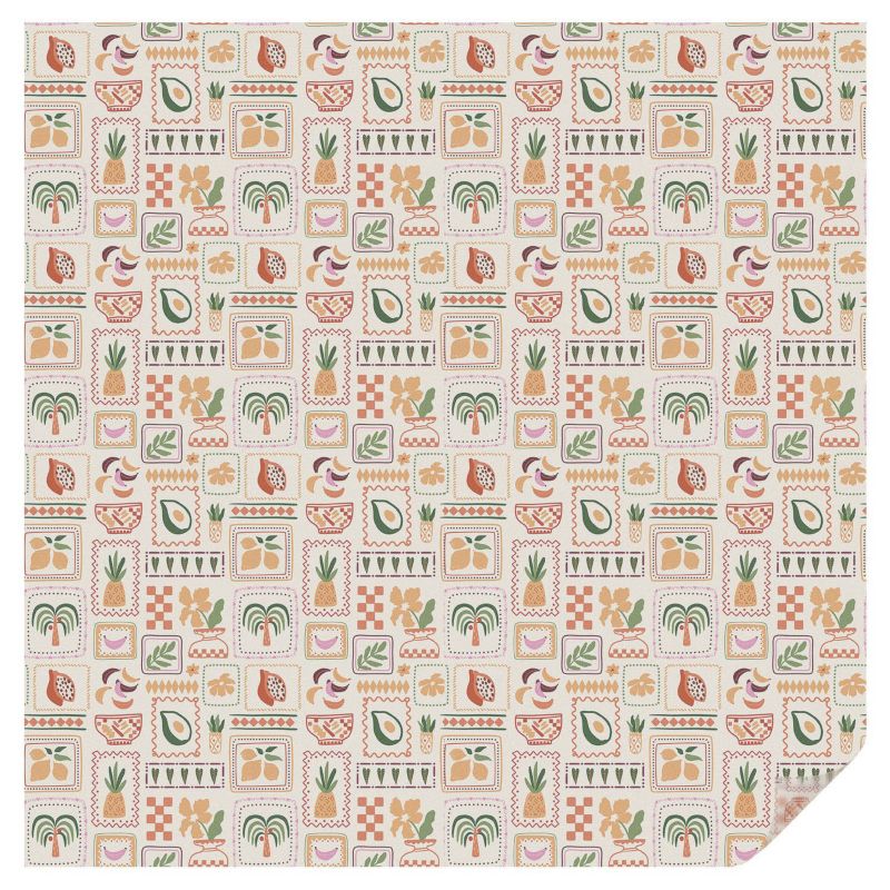 Folia Dekoracyjna na Szybę Tulup 100x100 cm Witraż Samoprzylepny Kolorowe motywy owocowe i roślinne 1 rol.