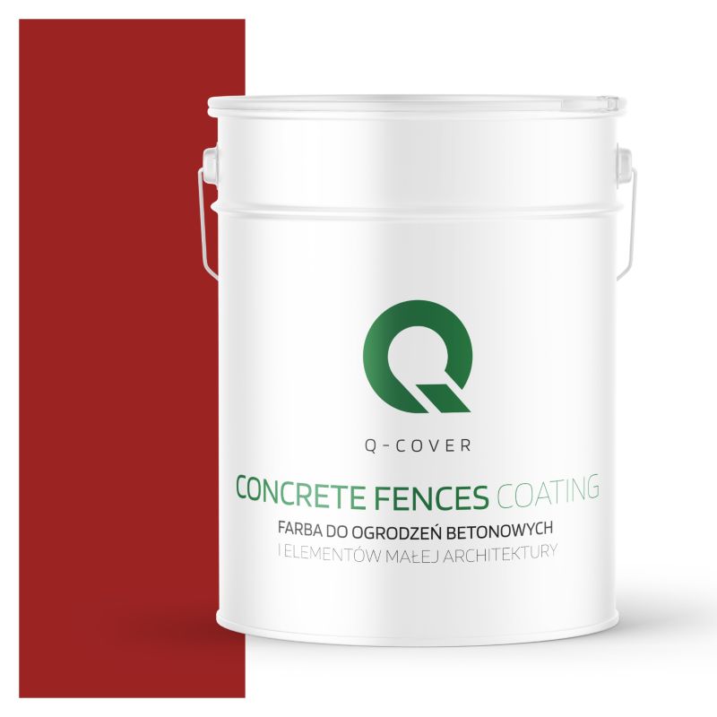 Farba do Ogrodzeń i Płotów Betonowych Q-Cover Czerwony RAL3001 10L