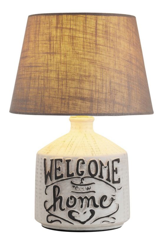 Lampa stołowa Rabalux Petra popielato-beżowa 1 x E14 x 40W IP20 wym: 35 x 24.5 x 24.5 cm ceramika - 1 szt.