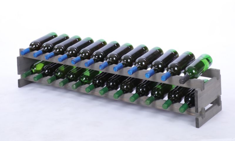 Stojak na wino MODO24 regał modułowy na butelki 2 leżnie x 12 butelek montaż bez narzędzi impregnacja szara 1 szt.