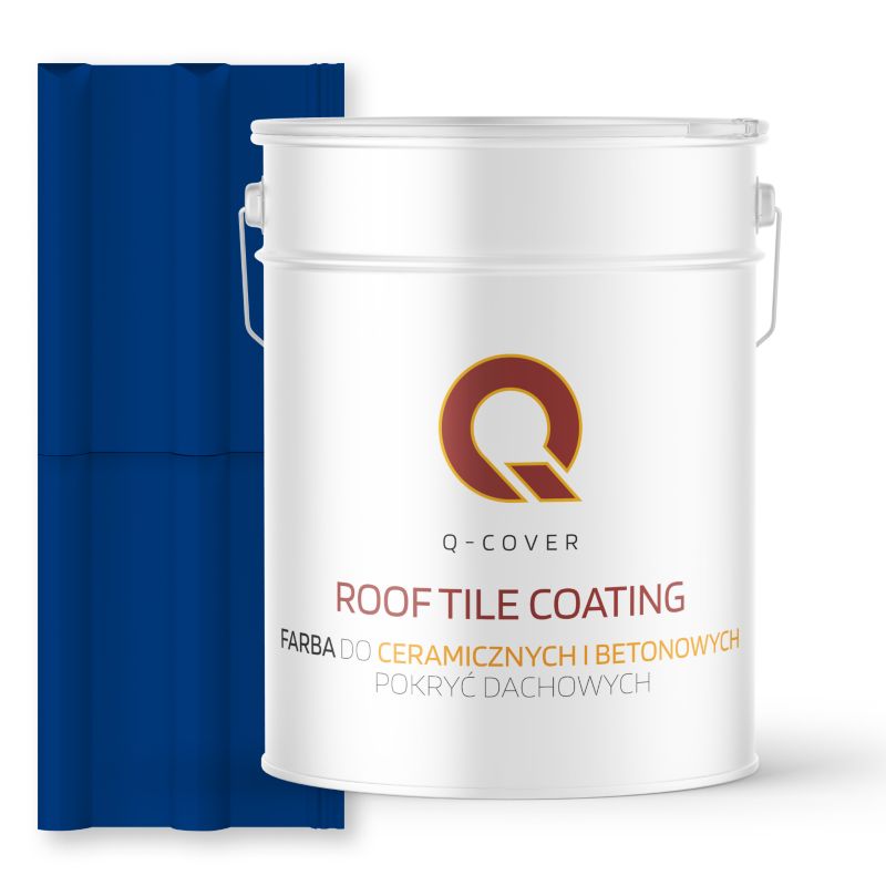 Farba do Dachów Ceramicznych i Betonowych Pokryć Dachowych Q-Cover Niebieski ultramarynowy RAL5002 Wysoki Połysk 10L