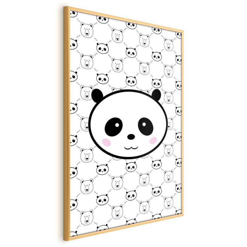 Plakat Artgeist Pandy i niedźwiedzie 21x30 cm z ramą złotą 1 szt