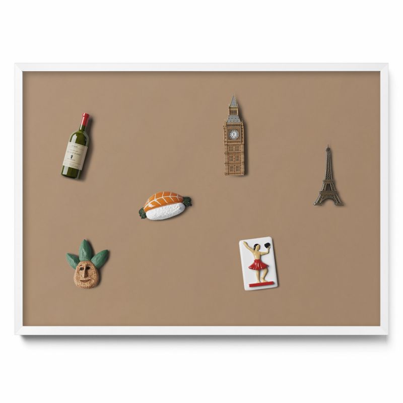 Tablica na magnesy Tulup 70x50 cm Kolor jasnobrązowy w białej ramie 1 szt.