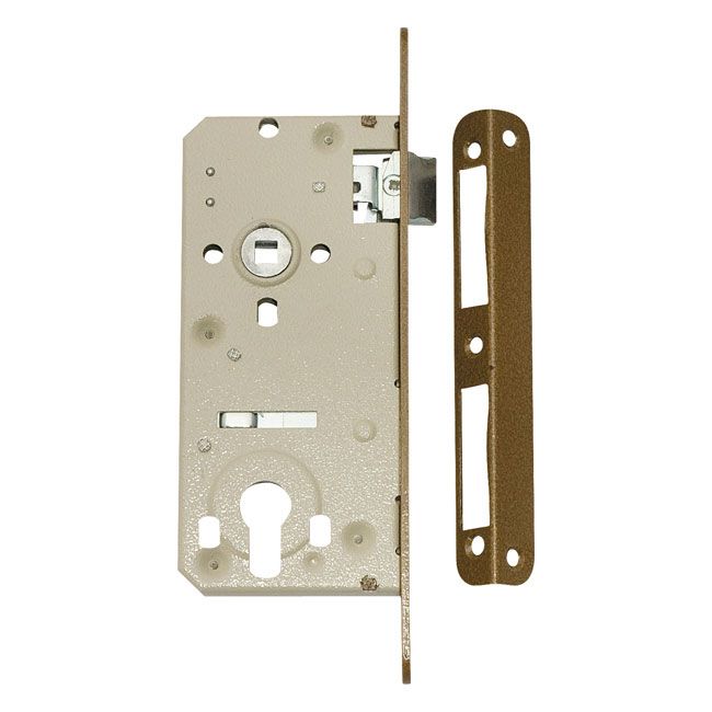Zamek wpuszczany na wkładkę 90/50 mm lakierowany