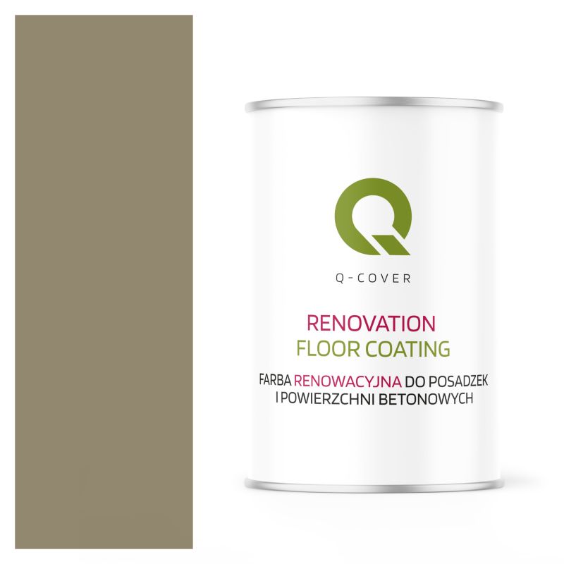Farba Renowacyjna do Posadzek i Powierzchni Betonowych Q-Cover Szaro-Żółty RAL7034 Satyna 1L