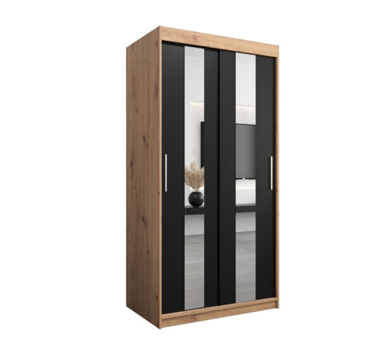 Szafa przesuwna Garderoba Abiks POLE 100 artisan/czarny 1 szt.