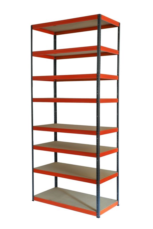 Regał metalowy MODO24 magazynowy grafitowo-pomarańczowy helios 270x120x60cm 8 półek po 400 kg 1 szt.
