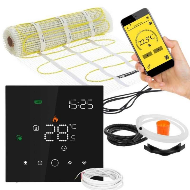 Zestaw mata grzewcza Mission Air pod płytki MA-160 3,5m² + Leo Black 1 szt.