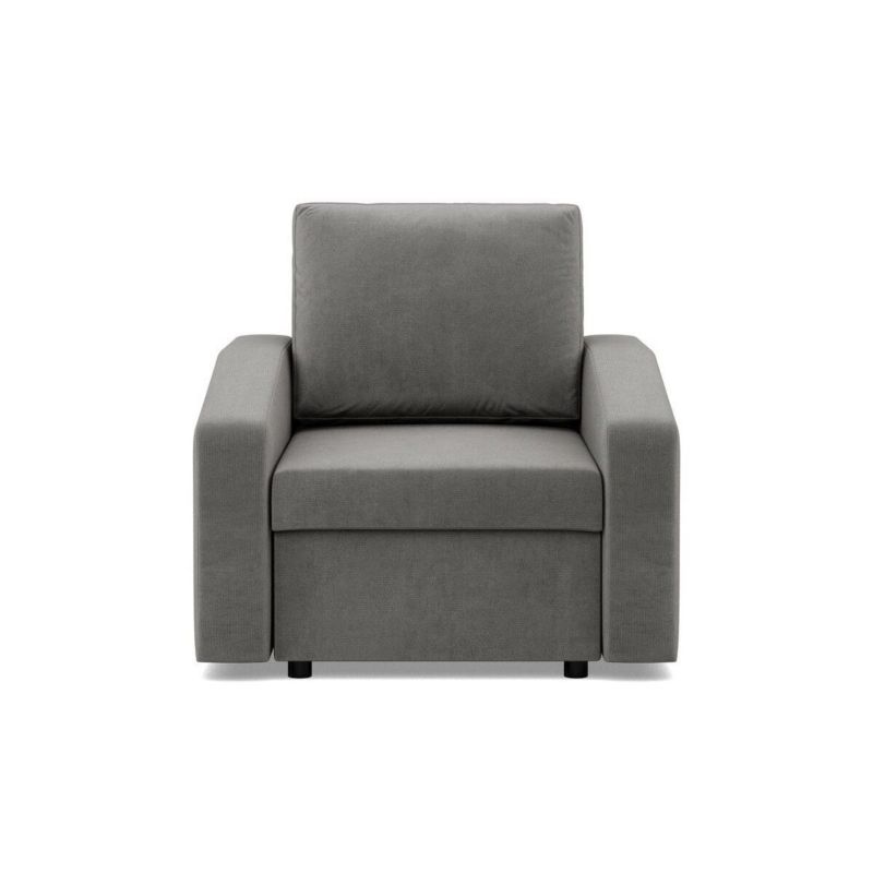 Fotel TYLETEGOTU do salonu wygodny BLOM velvet jasny szary 1 szt