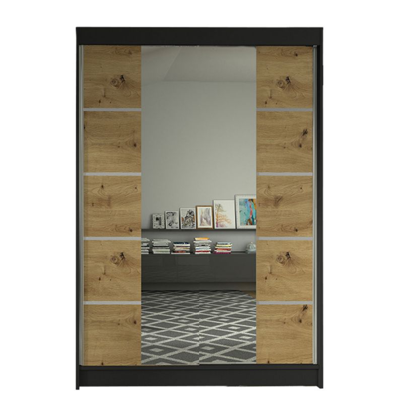 Szafa MIRJAN 24 z drzwiami przesuwnymi Lino V czarny/dąb artisan 1 szt.