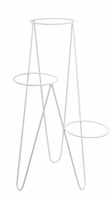 Kwietnik Stojący HowHomely Metalowy Biały 45x35x95 cm