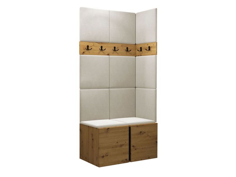 Garderoba MIRJAN 24 Orion I dąb artisan/czarny + beżowy 1 kpl.