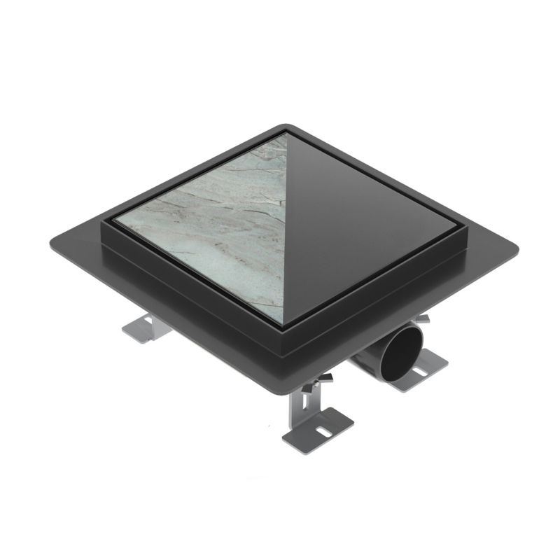 Odpływ punktowy kwadratowy SEVANTE 12x12 cm czarny FLAT 1 szt.