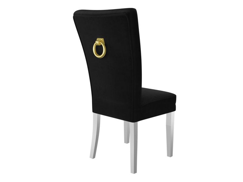 Krzesło MIRJAN 24 S67 biały półmat + czarny + kołatka złota 1 szt.