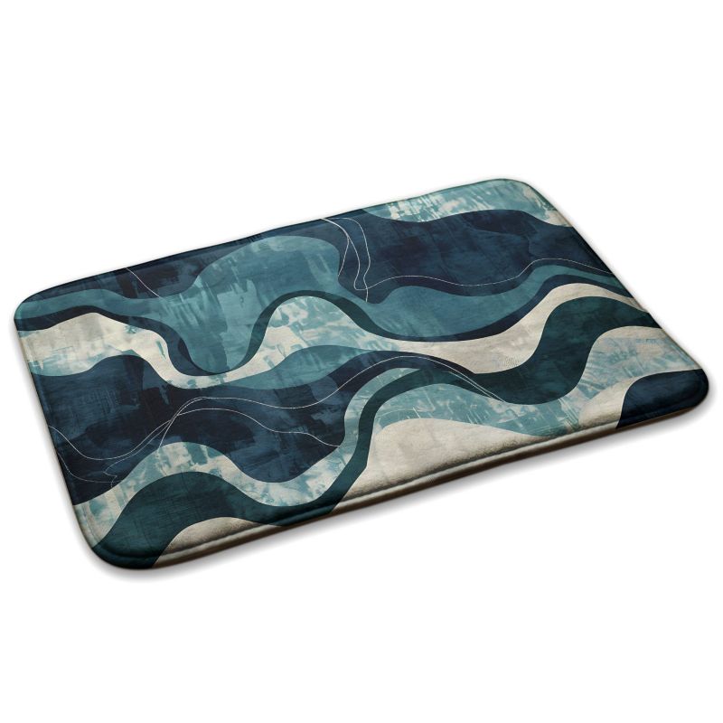 Dywanik do sypialni Tulup 75x45cm Abstrakcyjne fale Miękki i antypoślizgowy 1 szt.