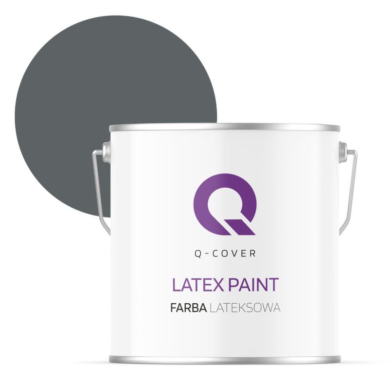 Farba Lateksowa Do Ścian i Sufitów Q-Cover Antracyt H0912 Głęboki Mat 5L