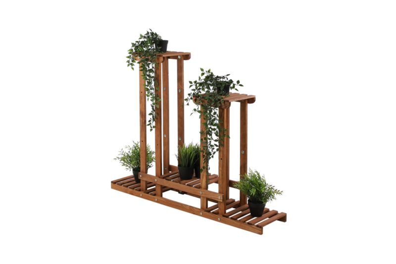 Kwietnik drewniany MODO24 stojący 5 półek 95x116x25 cm brązowy 1 szt.