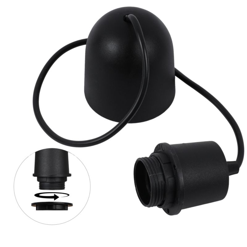 Linka zawiesie do lampy Light Home LH 1x E27 półkole/tuba czarny 1szt.