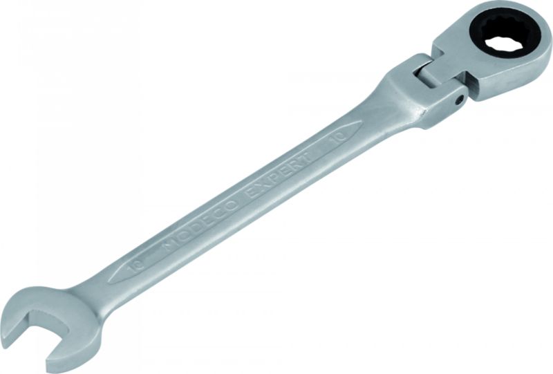 Klucz płasko-oczkowy z przegubem i grzechotką Modeco Expert 17 mm - zawieszka plastikowa - 1 szt.