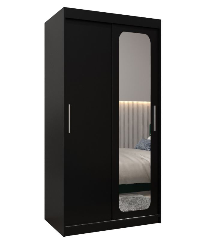 Szafa przesuwna Garderoba Abiks PROMO T2 100 czarny/czarny 1 szt.