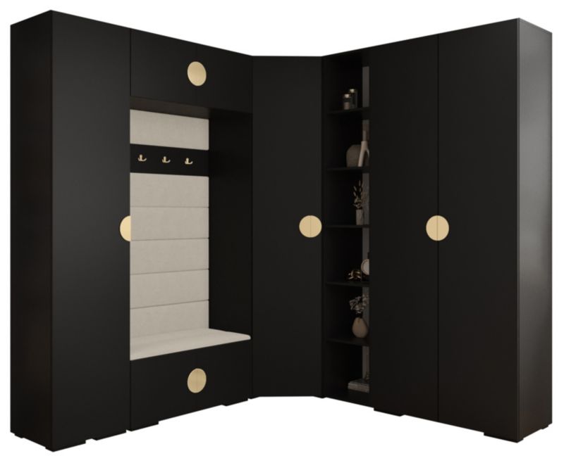Garderoba do przedpokoju Abiks INOVA 4 Z2 czarny+złoty+manila02 1 szt.