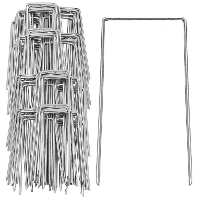 Szpilki do agrowłókniny 15x7 cm Springos metalowe srebrne 100 szt.