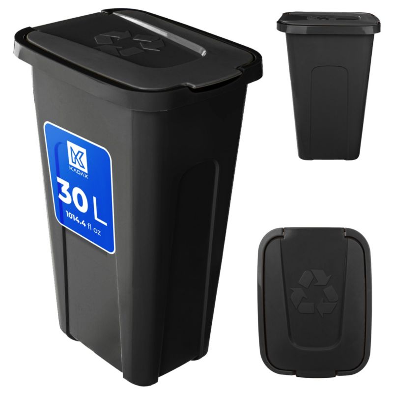 Kosz KADAX Na Śmieci Pojemnik Odpady Do Segregacji 30L Kubeł Śmietnik Z Pokrywą 1szt.