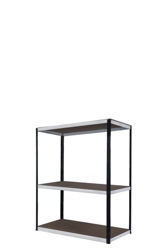 Regał magazynowy garażowy metalowy MODO24 grafitowo-biały helios 106x100x50cm 3 półki po 275 kg 1 szt.