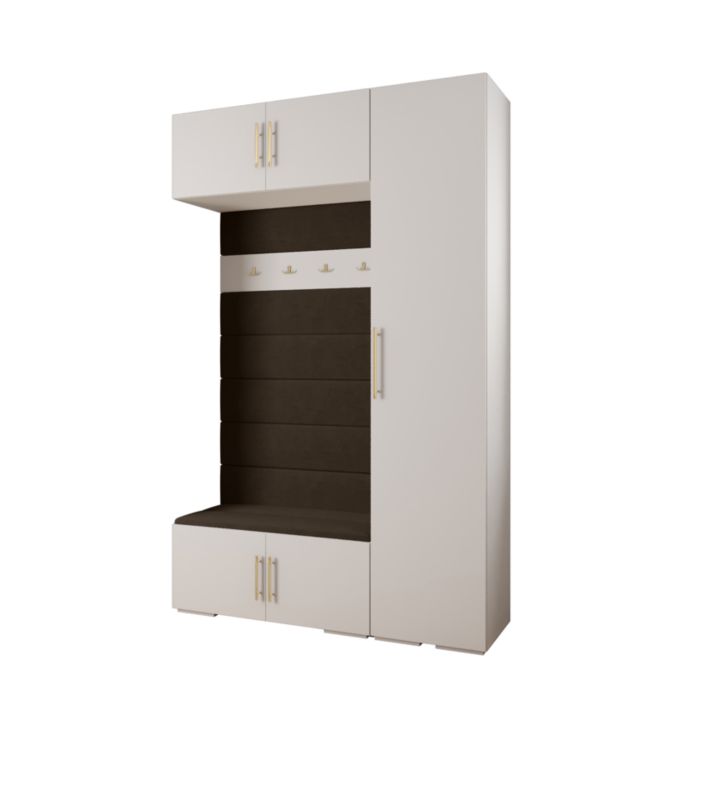 Garderoba do przedpokoju Abiks INOVA 3 Z19 biały+złoty+manila04 1 szt.