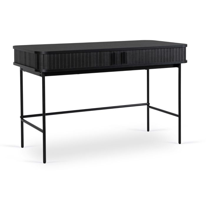 Biurko Trish Mebel Elite 120 cm Czarne Rozsuwane Ryflowane 1 szt.