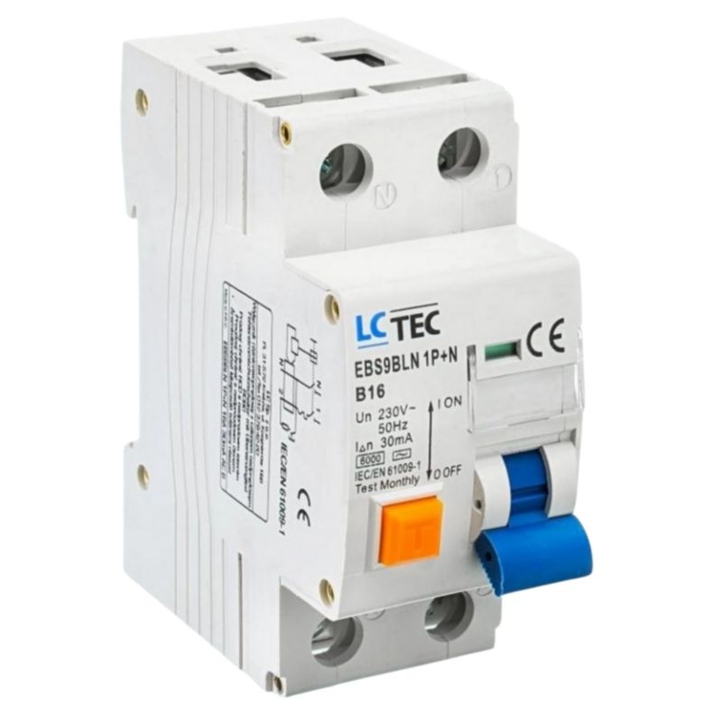 Wyłącznik różnicowoprądowy Lc Tec z członem nadprądowym 1P N 16A Ebs9Bln 30