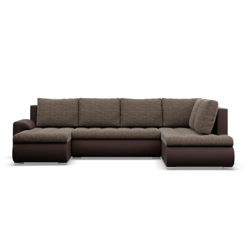 Narożnik U TYLETEGOTU rozkładany prawy BOSCO ekoskóra plecionka brąz 1 szt