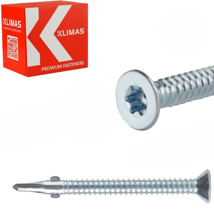 Wkręty samowiercące Klimas z wiertłem gniazdo TORX zestaw 6,3x70 mm 200szt
