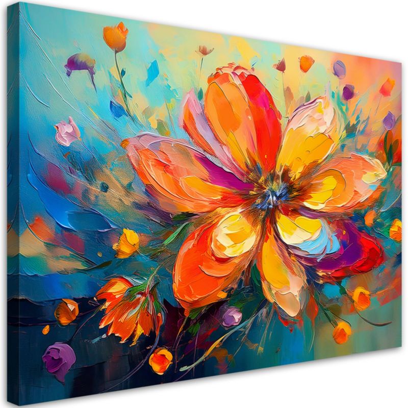 Obraz do salonu sypialni Feeby Kolorowe Kwiaty Abstrakcja 90x60 cm 1szt