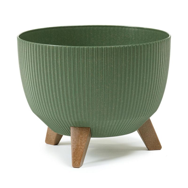 Donica Rosa linea ECO wood HowHomely zielona na nóżkach 29xh18 cm 1 szt.