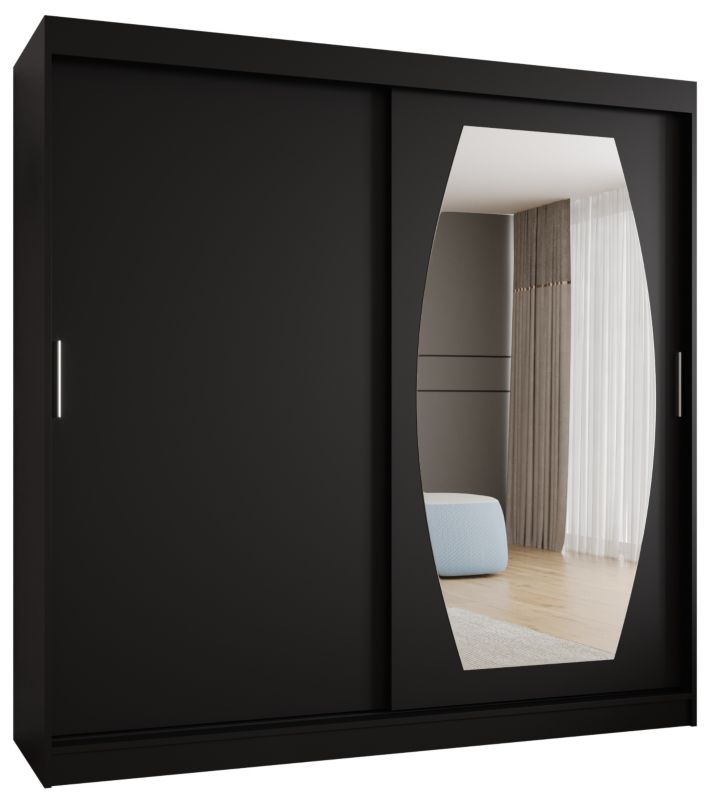 Szafa przesuwna Garderoba Abiks ROSSA 200 czarny mat 1szt.