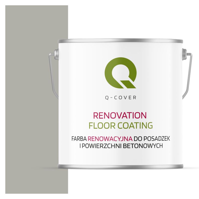 Farba Renowacyjna do Posadzek i Powierzchni Betonowych Q-Cover Szary Agatowy RAL7038 Satyna 5L
