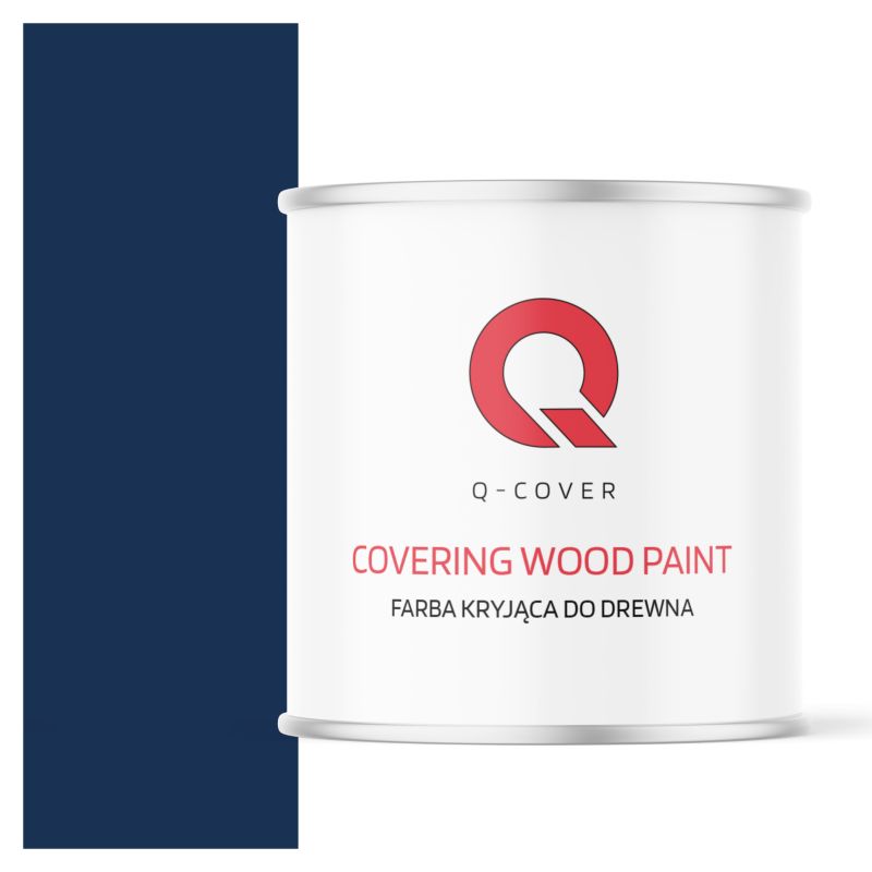 Farba Kryjąca do Drewna Q-Cover Niebieski Kobaltowy RAL5013 Wysoki Połysk 2.5L